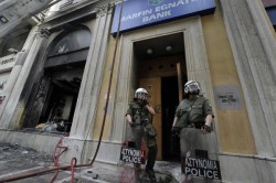Marfin Egnatia Bank in Athen am 05.05.2010