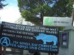 Solikundgebung für Sonja und Christian in Thessaloniki