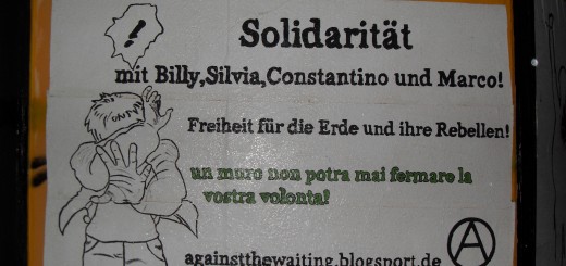 Solidarität mit den in der Schweiz inhaftierten Anarchisten Marco Camenisch, Luca (Billy) Bernasconi, Costantino Ragusa und Silvia Guerini