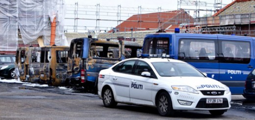 brennende Bullenwagen in Kopenhagen